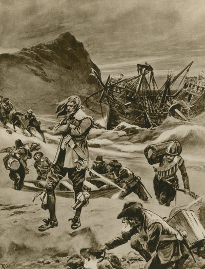 Vraget, der gav Storbritannien Bermudaerne (dybtryk) af Richard Caton Woodville junior